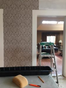wallpapered wall, ramsden painting