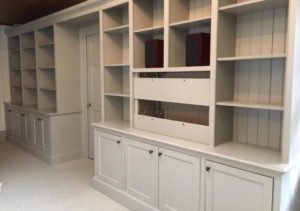 painted family room cabinets in Andover, MA